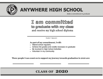 Preview of Student Pledge to Graduate *Editable* - School Counselor / IEP / SST