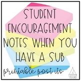 Student Post It Notes for Substitute