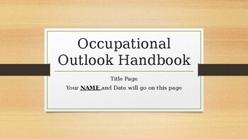 Preview of Student Presentation Template for Occupational Outlook Handbook