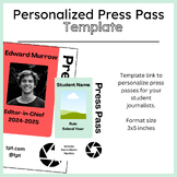 Student Press Pass Template