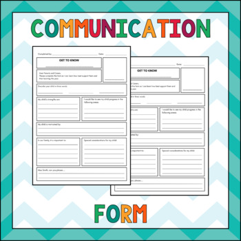 Preview of Student Profile Communication Form - Printable Template