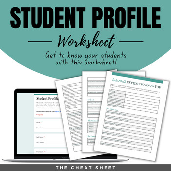 Preview of Student Profile: Get to Know Your Students! - Digital & Print!