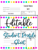 Student Profile Sheets ::Editable::