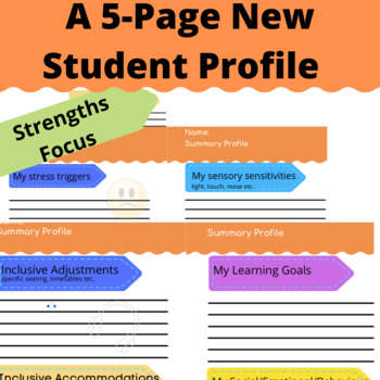 Preview of Student Profile Special Education/Neurodiversity/Autism/ADHD strength focused