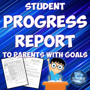 Preview of Student Progress Report To Parents with Goals Sheet