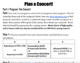 Student Project: Program A Concert! | Choir Sub Plan or Se