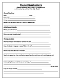 Student Questionnaire - First Day of Spanish Class