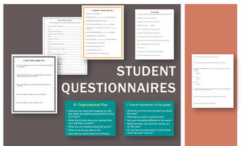 Preview of Student Questionnaires (Surveys, Conversation Starters, & Goal Setting)