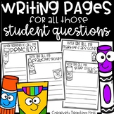 Creative Writing Pages for Student Questions