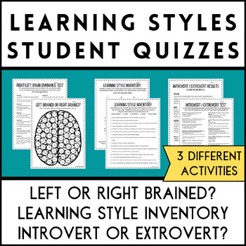 Preview of Student Quizzes Learning Style Inventory Right or Left Brain Activity