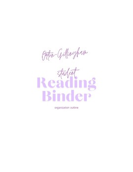 Preview of Student Reading Binder