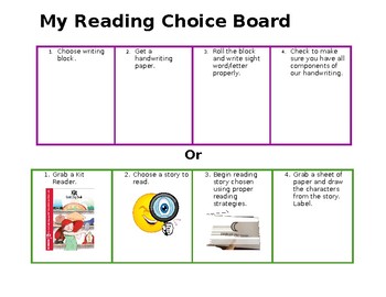 Preview of Student Reading Choice Board