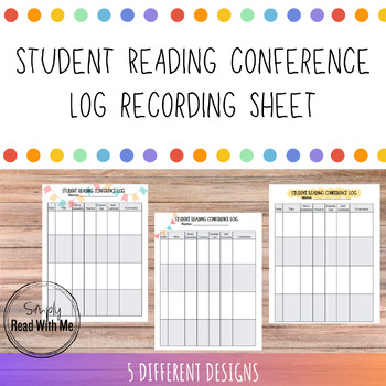 Preview of Student Reading Conference Log