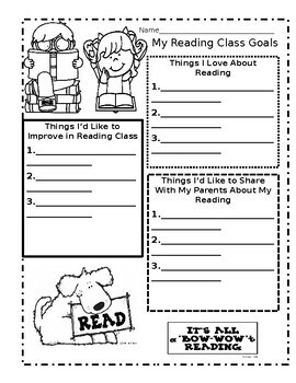 Student Reading Goals Parent Teacher Conference Form by Teaching-Kids