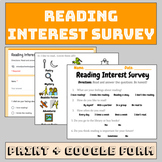 Student Reading Interest Survey (Print PDF + Google Form)