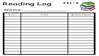 Student Reading Log by Pop into Pre-K | TPT