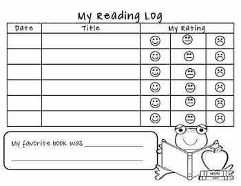 Preview of Student Reading Log for Book Bags