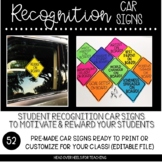 Student Recognition Car Tags 52 Pre-Made Templates Plus Ed