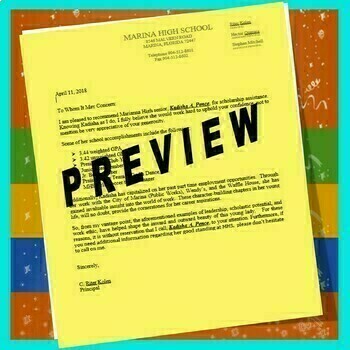 Preview of Student Recommendation Letter  {EDITABLE)