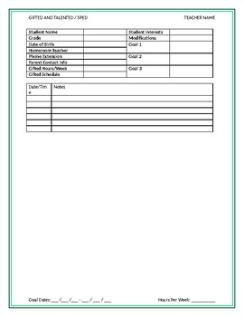 Preview of Student Recording Sheet (Editable)