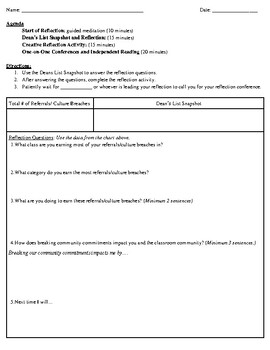 Preview of Student Reflection Activity with Data Integration and Commitment Building