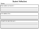 Student Reflection Sheet - Student Led Conferences, Studen