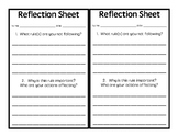 Student Reflection Sheet (for behavior)