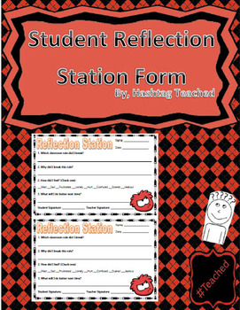 Preview of Student Reflection Station Form Template