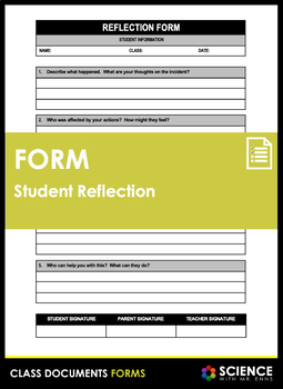 Preview of Student Reflection on Incident Form Based on Restorative Practices