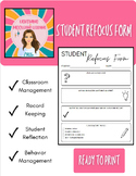 Student Refocus Form (Behavior Management)