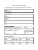 Student Reinforcement Survey & Interest Inventory
