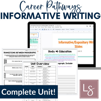 Preview of Middle School Career Pathways Research Project & Informational Writing Unit