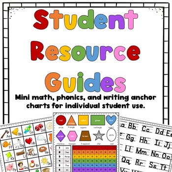 Preview of Student Resource Guides- Mini Anchor Charts