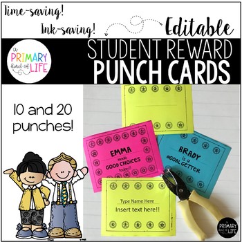 Preview of Punch Cards Student Rewards - EDITABLE