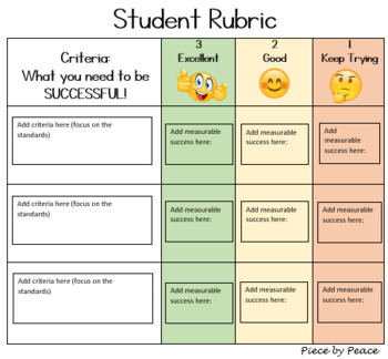 Preview of Student Rubric Template