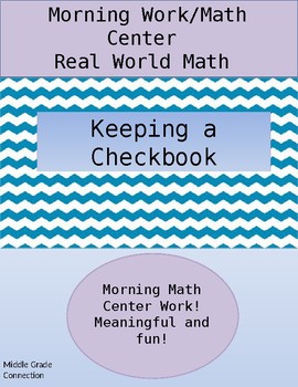 Preview of Student Run Morning/Math Center Real World Math