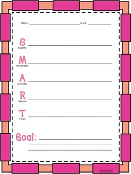 SMART Goals Worksheet for Students - MULTIPLE COLORS | TpT