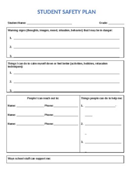 Individual Student Safety Plan Template - prntbl ...