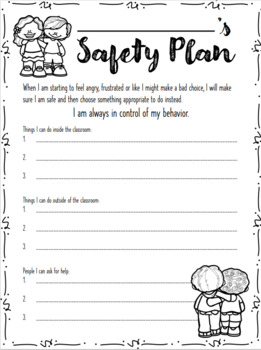 Student Safety Plan Emotional/ Behavior Support by Preteens and Coffee