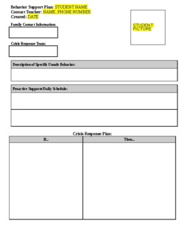 Student Safety Plan - Template by Katie Heinrich | TpT