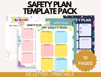 Preview of Student Safety Safety Plan Template Pack Kids Youth, Crisis Intervention
