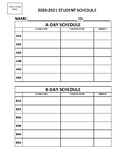 Student Schedule Example - AB Block Schedule PDF