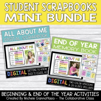 Preview of Student Scrapbook Bundle | Beginning & End of the Year | Digital