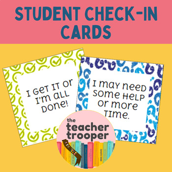 Preview of Student Self-Assessment/Check-in - Quick Glance Formative Assessment