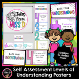 Student Self-Assessment Levels of Understanding Posters