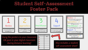 Preview of Student Self-Assessment Rubric Posters and Personal Reflection Sheet 