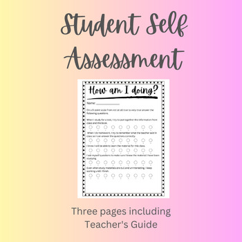 Preview of Student Self-Assessment and Course Reflection