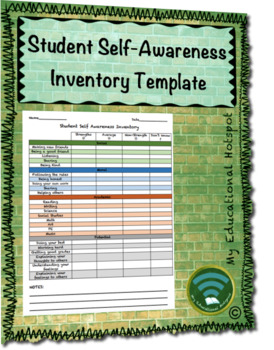 Preview of Student Self Awareness Inventory Template