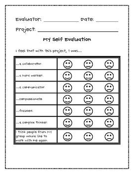 Student Self Evaluation by Teach to be Happy | Teachers Pay Teachers