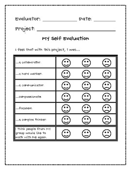 Preview of Student Self Evaluation